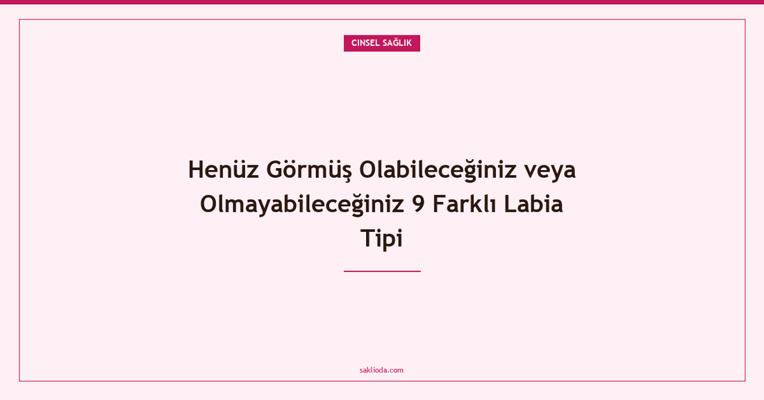 Henüz Görmüş Olabileceğiniz veya Olmayabileceğiniz 9 Farklı Labia Tipi - Saklioda Blog