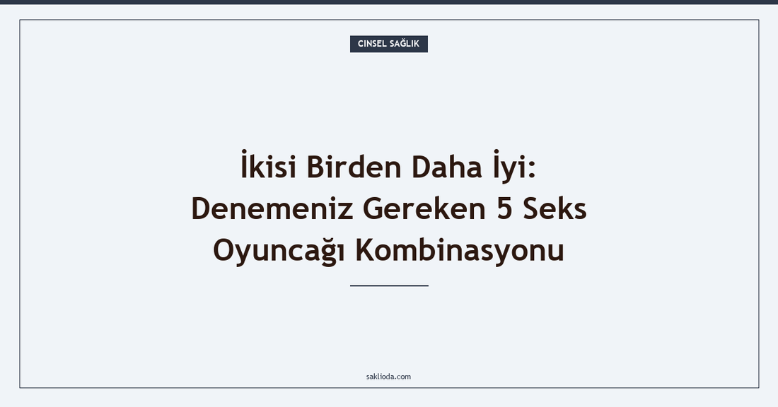 İkisi Birden Daha İyi: Denemeniz Gereken 5 Seks Oyuncağı Kombinasyonu - Saklioda Blog