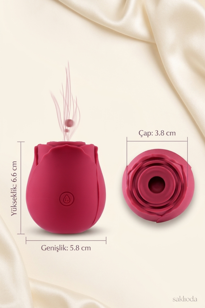 Gül Vibratör – 10 Modlu Klitoris Emici Vakumlu USB Şarjlı Silikon Uyarıcı