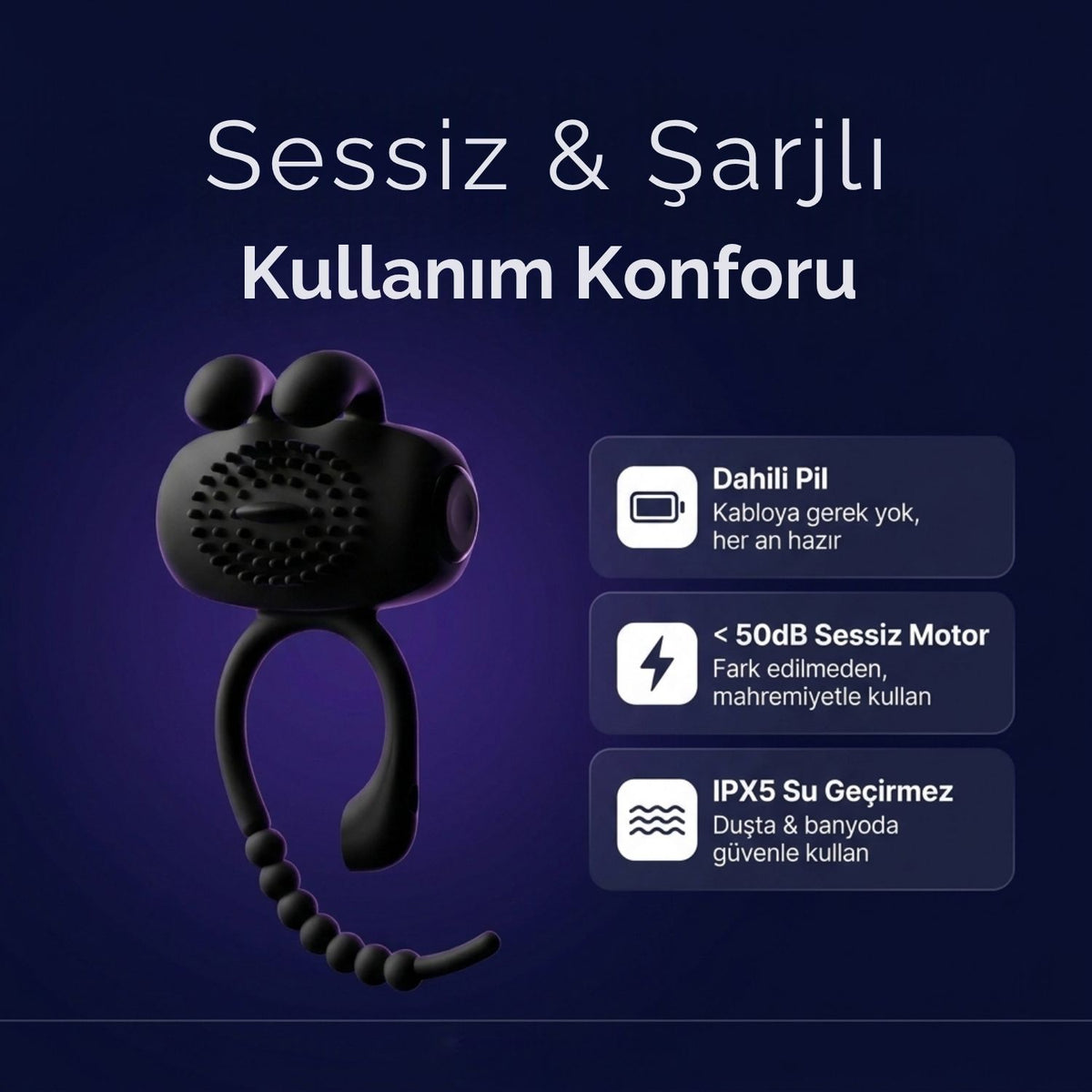 Ritim Klitoris Uyarıcılı Titreşimli Penis Halkası
