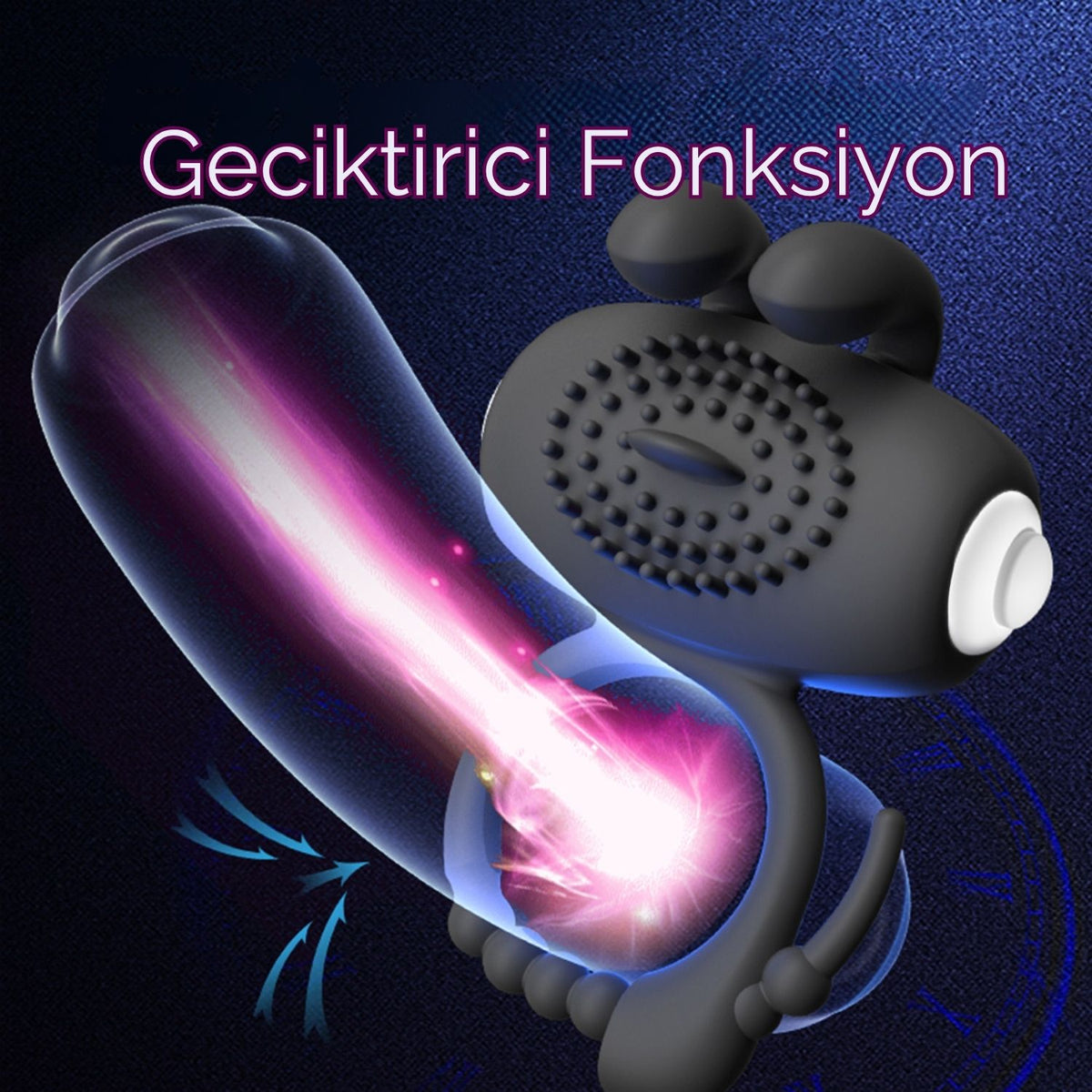 Ritim Klitoris Uyarıcılı Titreşimli Penis Halkası