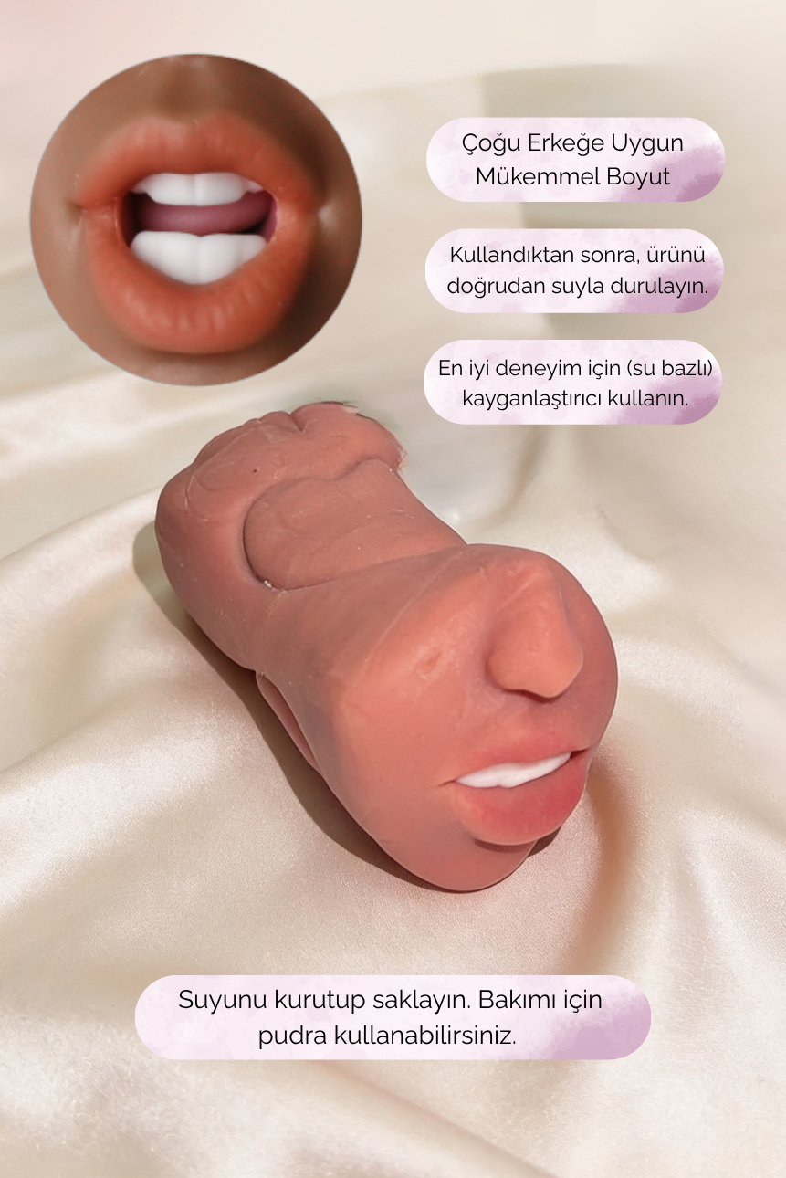 3 Girişli Erkek Mastürbatörü – Oral Vajinal Anal 3’ü 1 Arada 3D Dokulu Realistik Suni Vajina