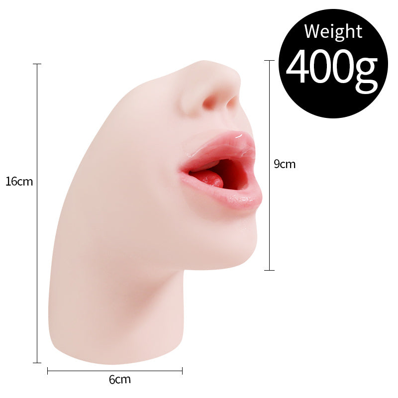 Vakumlu Deep Throat Oral Mastürbatör - Dil Dokulu & Yumuşak Silikon (Gerçekçi Ağız)