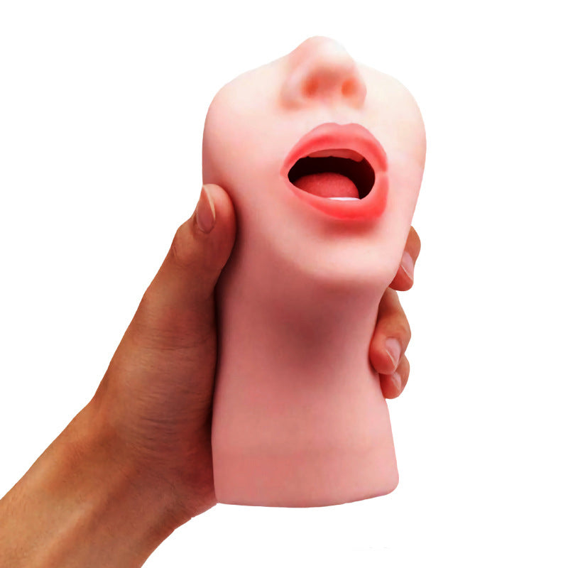 Vakumlu Deep Throat Oral Mastürbatör - Dil Dokulu & Yumuşak Silikon (Gerçekçi Ağız)