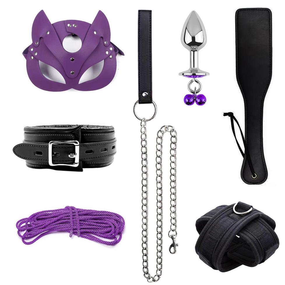 Amethyst – Deri Maske Tasma Paddle Kelepçe Başlangıç Fantezi Fetiş Seti