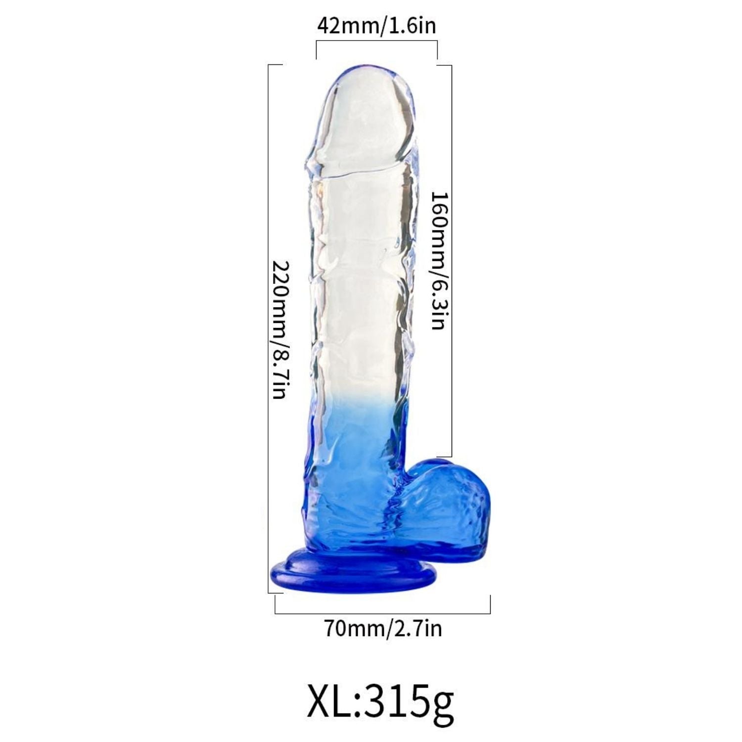 Şeffaf Dildo 22cm