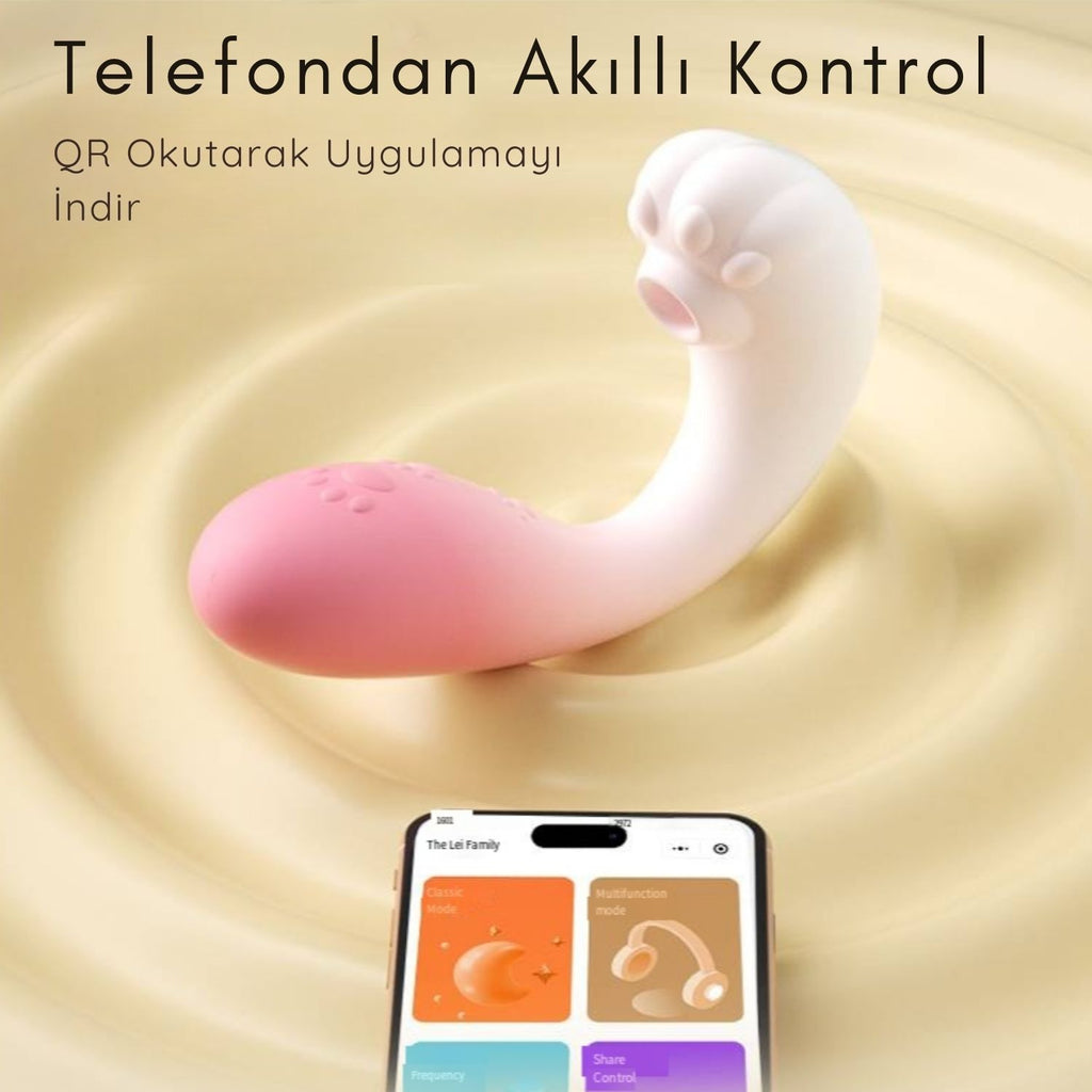 Bluetooth Vibratör Klitoris Emişli Kedi Patisi