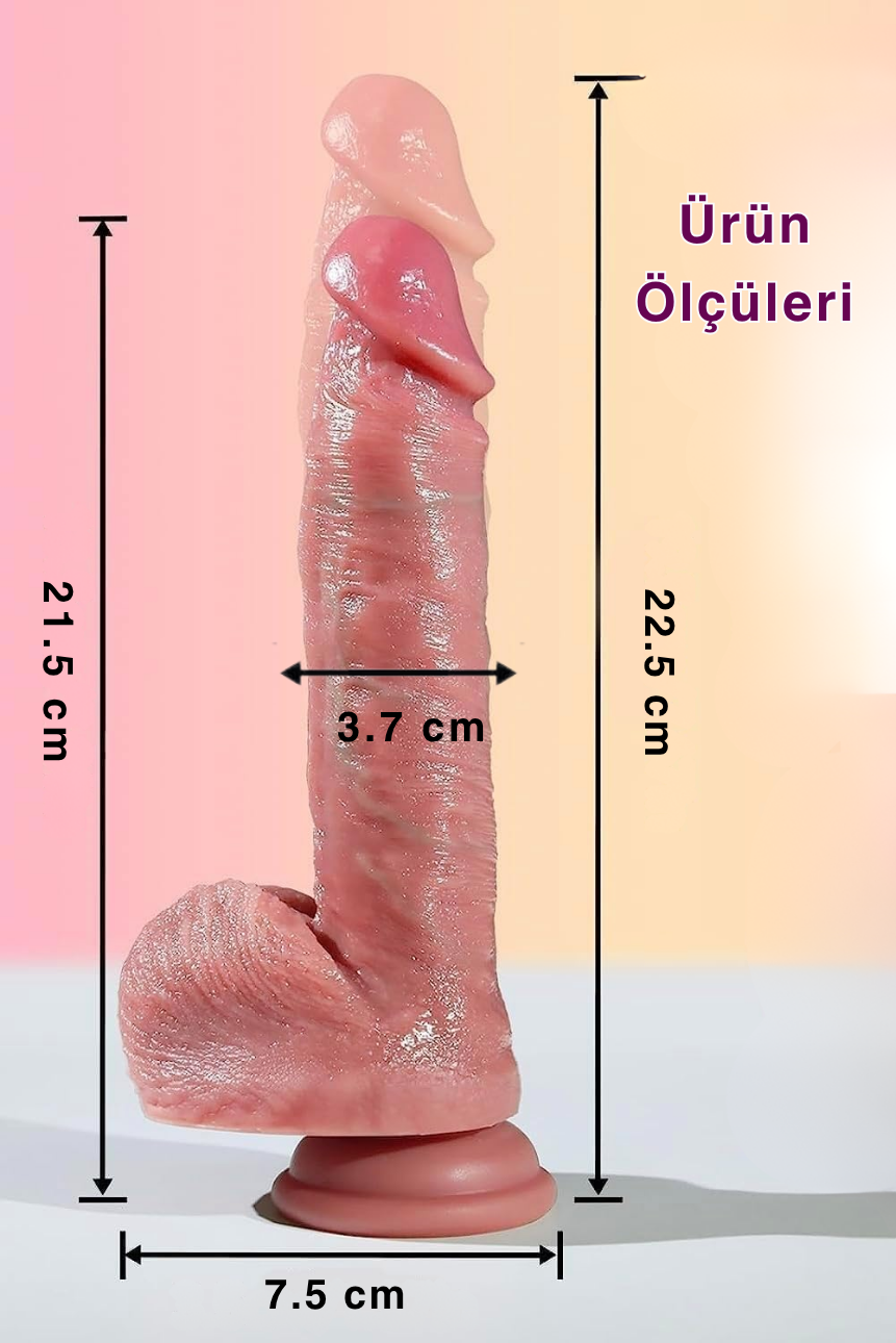 Uzaktan Kumandalı Isıtmalı İleri Geri Hareketli Dildo – Sıvı Silikon IPX5