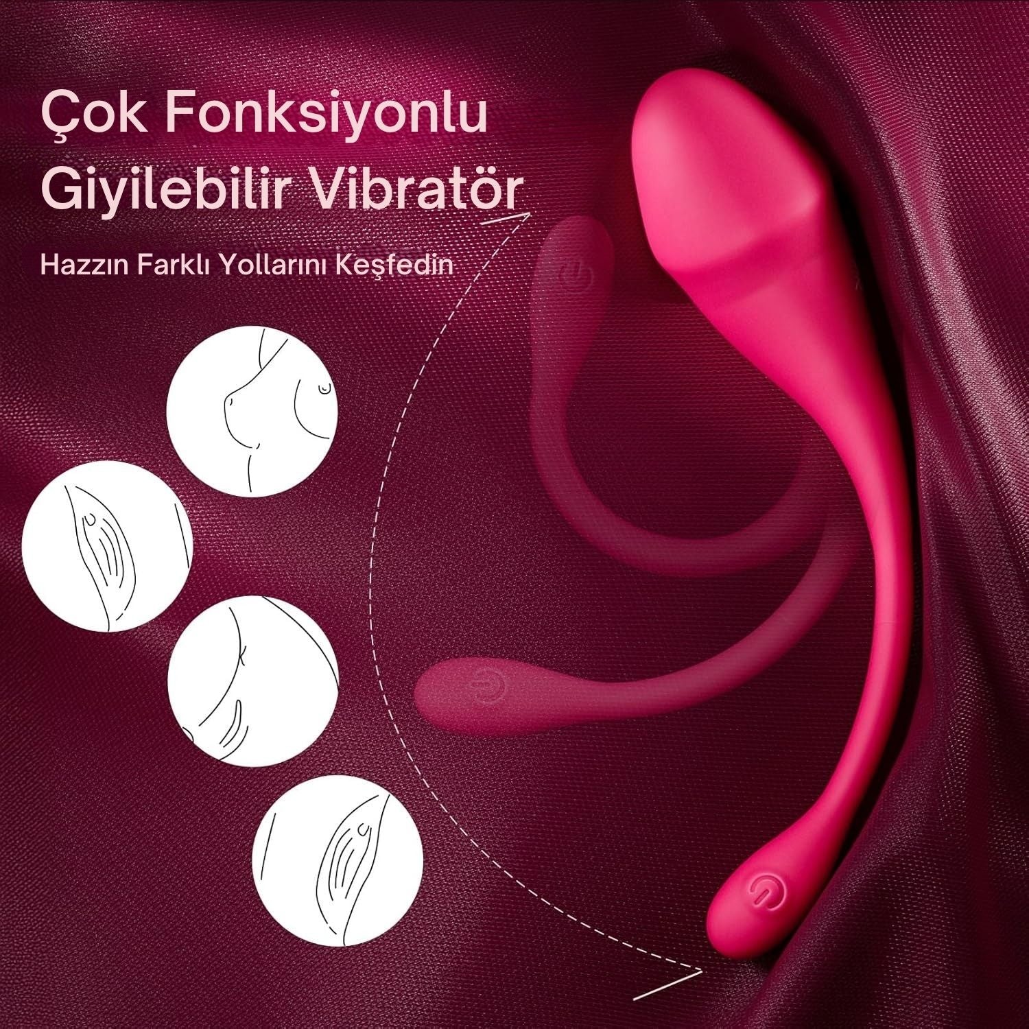 Akıllı Telefon Bluetooth Kontrollü Giyilebilir Vibratör - Uygulama ile Yönetilen Titreşimli Kadın Masaj Aleti