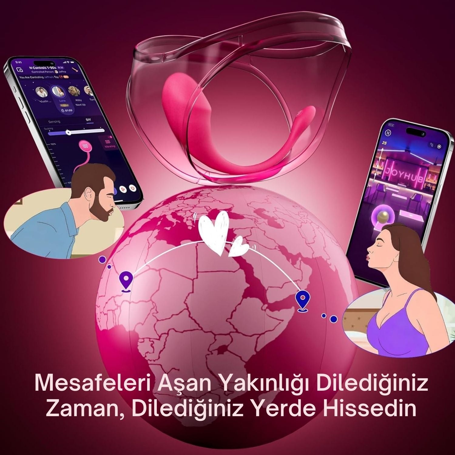 Akıllı Telefon Bluetooth Kontrollü Giyilebilir Vibratör - Uygulama ile Yönetilen Titreşimli Kadın Masaj Aleti